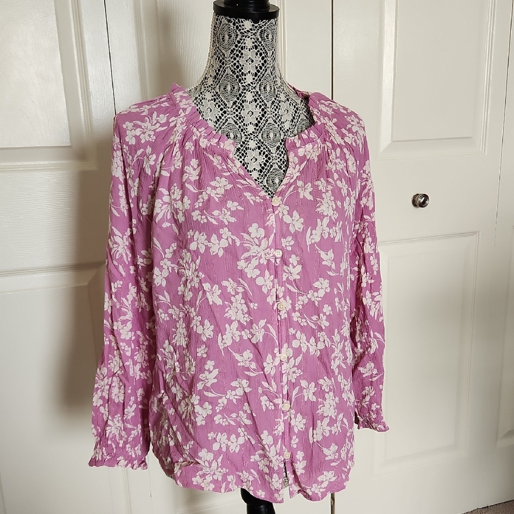 Style & Co. Floral Pink Women's Top